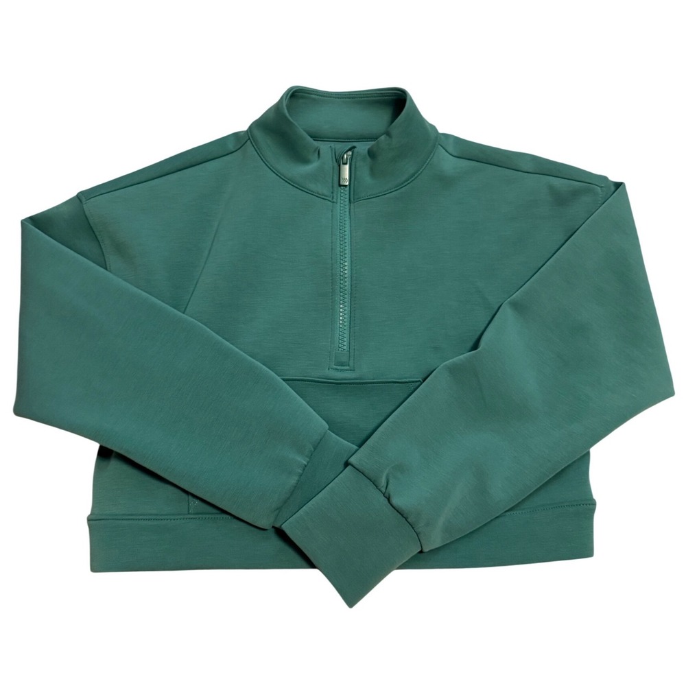 All in Motion Pullover Kids M 8 Green Excellent Quarter Zip Thumb Holes